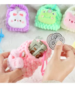 Niedliche handgefertigte Häkel-Plüsch-Münztasche Mini-Aufbewahrungsbeutel für Zubehör