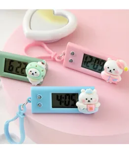 Joli dessin animé mini montre électronique porte-clés portable montre d'examen étudiant
