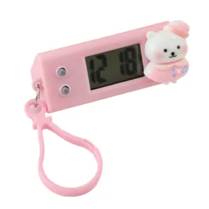Porte-clés Montre Électronique Mignon Portable Dessin Animé Numérique Montre de Poche Étudiant Examen Pendentif Horloge