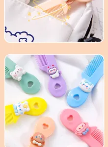 Cute cartoon children hair comb portable mini hairbrush for girls lovely design 1pc