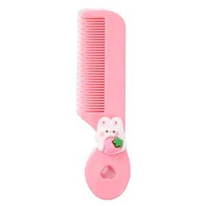 Cute Cartoon Kids Hair Comb Portable Mini Plastic Hairdressing Comb Round Tooth Hair Care Hair Brush For Children Girls