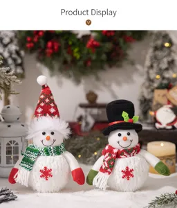 Kerst sneeuwpop pop decoratie licht pluche speelgoed leuk vakantiecadeau voor kinderen thuis