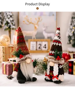 Kerst kabouter pluche pop set scandinavische tomte vakantie huis tafel decoratie detail