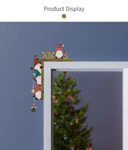 Christmas Gnome Door Corner Wooden Decoration Santa Claus Holiday Party Decor Home Ornament