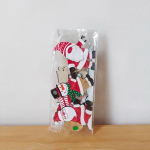 Wooden Christmas door frame decoration pendant cartoon Santa snowman gift festival party supply