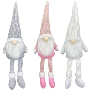 Nordic Christmas Gnome Plush Toy Faceless Doll Hanging Leg Festive Holiday Window Decoration Set