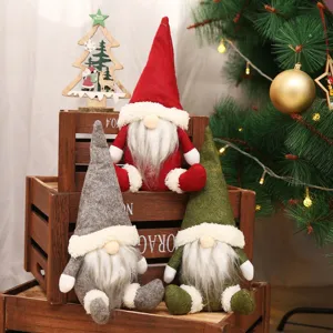 Christmas gnome faceless doll plush toy holiday window tabletop ornament decor
