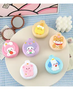 Mignon peigne pliable coussin d'air portable mini miroir de poche brosse à cheveux dessin