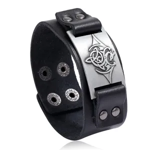 Bracciale in Pelle Vintage per Uomo Punk Rock Lega Totem Largo Polsino