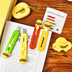 Couteau utilitaire hamburger mignon mini ouvre-boîte express papeterie d'étudiant