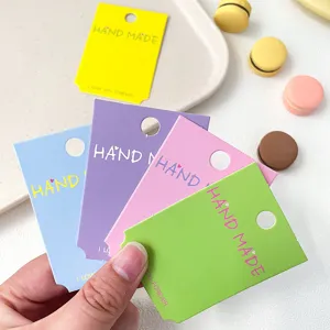 Cartes en papier colorées emballage barrette pinces bonbon faits main bijoux présentoir support