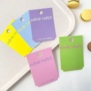 Cartes d'emballage en papier pour accessoires de cheveux faits main couleurs bonbon ensemble