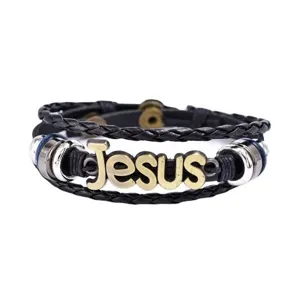 Retro Men's Multi-Layer Braided PU Leather Bracelet Vintage Punk Woven Hand Band Alloy Metal Jewelry Gift For Men