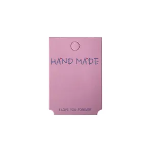 Carte en papier rose pour accessoires de cheveux emballage bonbon pour pinces faites main.