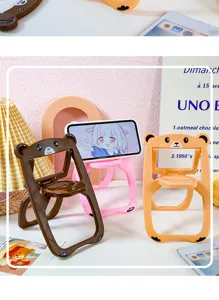 Cute bear folding phone holder desktop stand lazy support bracket for the desk
