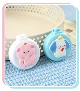 Mignonne brosse à cheveux pliante coussin air dessin animé avec miroir mini peigne de poche