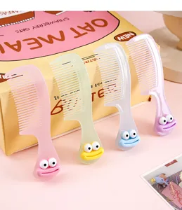 Mini plastic haarkam schattige snoepkleuren draagbare student cartoon haarstyling gereedschap