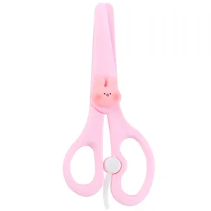 Kids Safety Scissors Cute Cartoon Animal Design Plastic Craft Scissors For Student School Stationery Art Cutting
