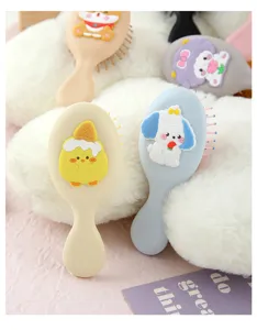 Brosse à cheveux coussin dessin animé mignon peigne de massage portable détails de coiffure.