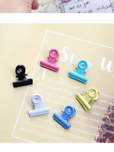 Clip per raccoglitori in metallo colorato, piccole graffette carine per ufficio e scuola.