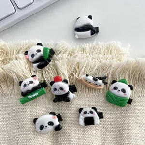 Lindo Pequeño Horquilla de Panda Cartoon Resina Clip de Flequillo Dulce Adornos de Cabello Accesorios para Niños Niñas