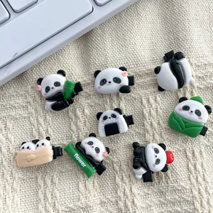 Bonitas pinzas para el cabello de panda para niños, juego de accesorios de 8 piezas