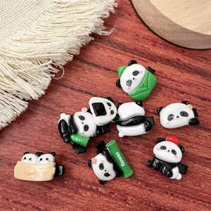 Lindos pinchos de pelo de panda de dibujos animados para niños, accesorios de resina kawaii.