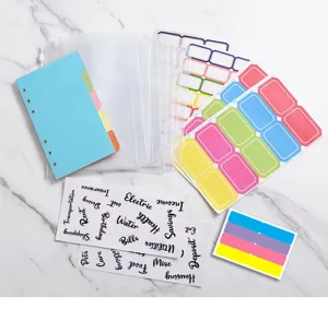 A6 raccoglitore tasche trasparenti buste colorate divisori adesivi per agenda set per notebook