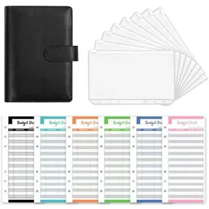 Conjunto de organizador de presupuesto A6 con sobres transparentes y hojas para finanzas