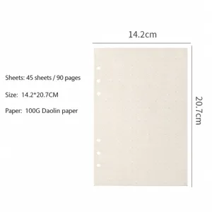 Ricarica Quaderno A5 Carta A Puntini Griglia 45 Fogli 100G Cancelleria Per Ufficio
