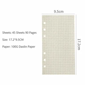 Ricarica Agenda A6 A Quadretti 6 Fori Carta Di Ricambio Per Blocco Note 45 Fogli 100G