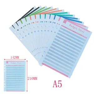 Carta di ricarica per agenda A5 budget sheet quaderno ad anelli 6 fori cancelleria.