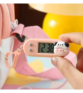 Mini portable cartoon electronic watch student cute pink pocket clock with digital display
