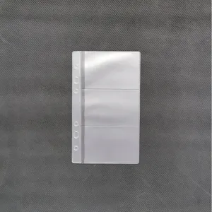 Transparent A6 6-hole binder pocket card sleeve for organizing tickets and business cards.