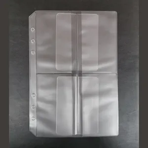 Transparent A6 6-ring binder pocket clear PVC refill page for planner organizer notebook file.