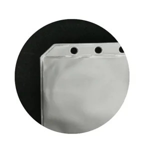 Closeup view of clear PVC 6-hole binder pocket detail, durable pocket for stationery and bills.