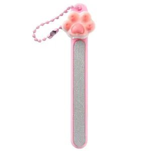 Cute Cartoon Resin Nail File Portable Mini Nail Buffer with Keychain Sandpaper Manicure Tool For Women Home Daily