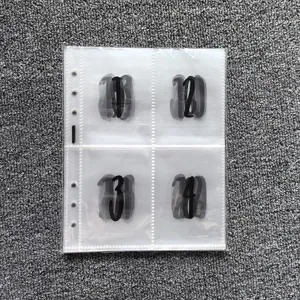 A6 6-hole PVC binder zipper pocket clear loose-leaf storage bag for cards and bills.