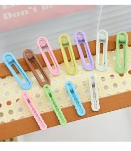 Candy color metal duckbill hair clips, cute side bangs barrettes for women daily styling.