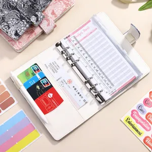 Agenda ad anelli A6 A7 set pianificatore di budget con buste per contanti e pagine ricaricabili.