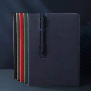 B5 Business Minimalist Hardcover Notebook Office Meeting Record Journal Diary With Elastic Band And Pen Holder