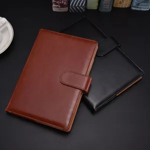 A5 zakelijk lederen notitieboek dagboek met magnetische sluiting, kantoor journal.