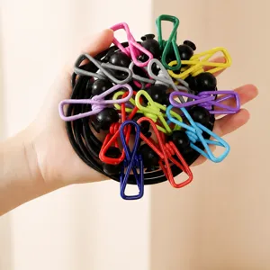 Portable travel clothesline with clips and hooks for outdoor and indoor drying use