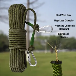 Thickened 20M military green nylon steel core clothesline heavy duty outdoor windproof rope