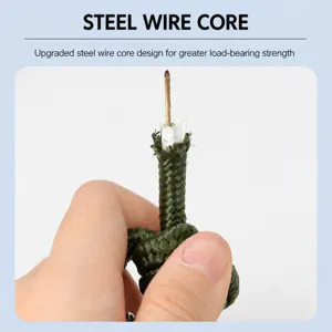 Heavy duty nylon steel wire core binding rope outdoor clothesline 20m green main view