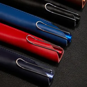 Handmade genuine leather pen sleeve retro business pencil case creative gift protective cover