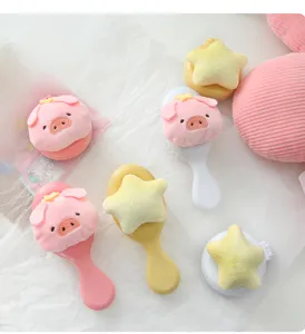 Cute pig star plush air cushion hairbrush portable mini massage comb for daily use