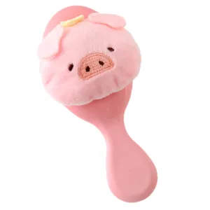 Cute Cartoon Pig Star Plush Air Cushion Comb Portable Foldable Mirror Hair Brush Student Anti-Tangle Massage Hairdressing Styling Tool