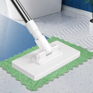Mini Flat Mop With Stainless Steel Pole And Press-Type Clip Design Lazy Floor Cleaning Mop For Home Bathroom Kitchen