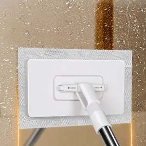 Disposable face towel mop clamp lazy multi-functional cleaning tool with stainless steel handle.